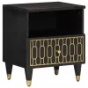 2 db tömör mangófa éjjeliszekrény 40 x 33 x 46 cm