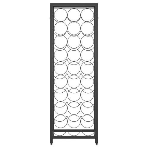 Fekete kovácsoltvas bortartó 27 palackhoz 34 x 18 x 100 cm