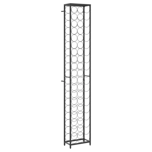 Fekete kovácsoltvas bortartó 57 palackhoz 34 x 18 x 200 cm