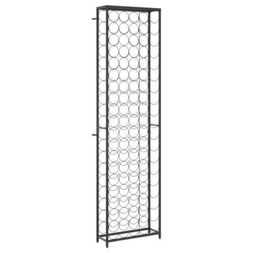 Fekete kovácsoltvas bortartó 95 palackhoz 54 x 18 x 200 cm