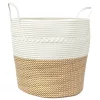 Barna-fehér pamut tárolókosár Ø43 x 38 cm