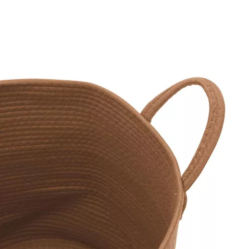 Barna pamut tárolókosár Ø40 x 35 cm