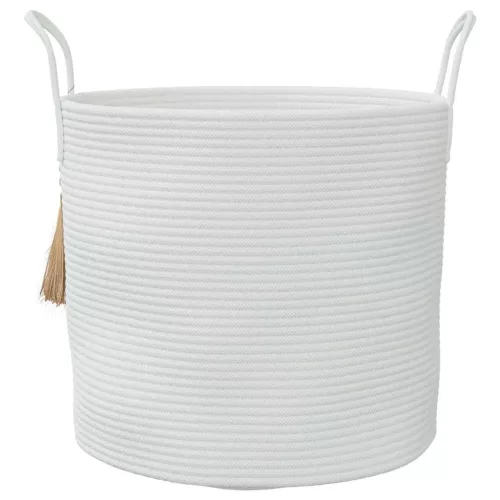 Fehér pamut tárolókosár Ø40 x 35 cm