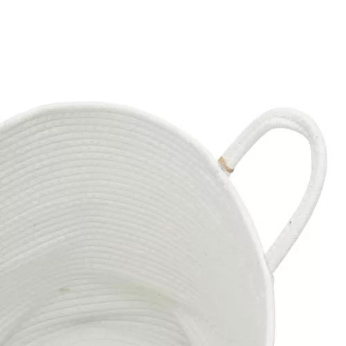 Fehér pamut tárolókosár Ø40 x 35 cm