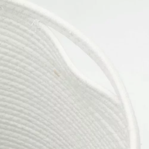 Barna és fehér pamut tárolókosár fedéllel Ø40 x 35 cm