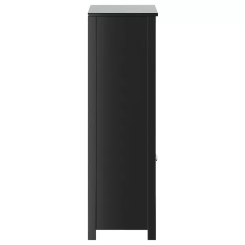 BERG fekete tömör fenyőfa fürdőszobaszekrény 69,5 x 34 x 110 cm