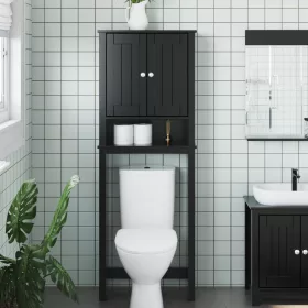   BERG fekete tömör fa WC feletti tároló 60 x 27 x 164,5 cm