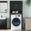 BERG fekete tömör fa mosógépszekrény 76 x 27 x 164,5 cm