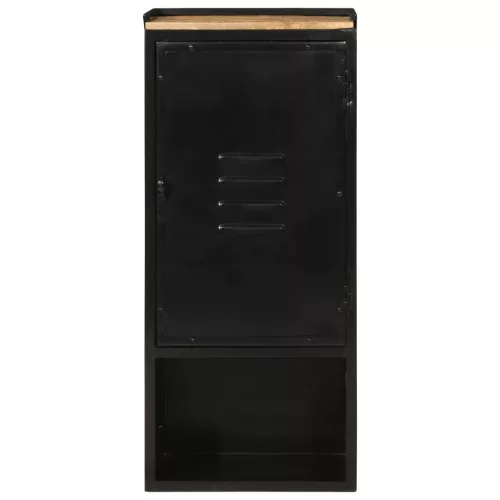 Vas és tömör mangófa fürdőszobai szekrény 40 x 27 x 90 cm