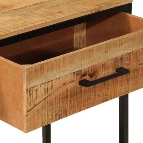 Tömör mangófa és vas tálalóasztal 100 x 35 x 76 cm