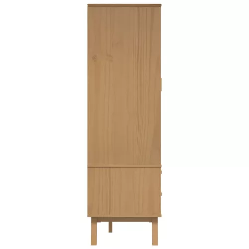 OLDEN szürke és barna tömör fenyőfa gardrób 76,5 x 53 x 172 cm
