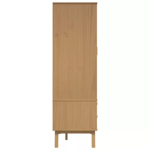 OLDEN fehér és barna tömör fenyőfa gardrób 76,5 x 53 x 172 cm