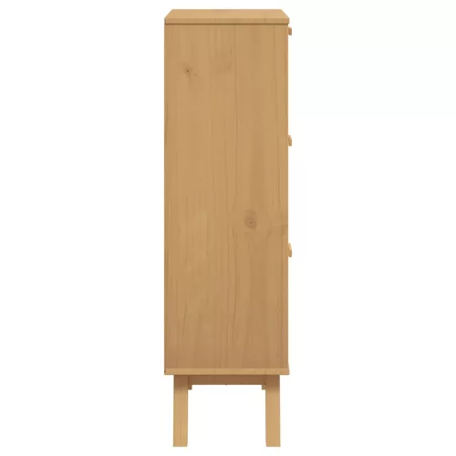 OLDEN szürke és barna tömör fenyőfa cipőszekrény 55x35x120 cm