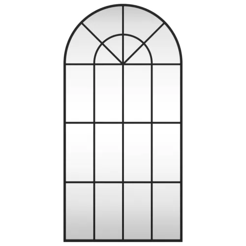 Fekete ívelt vas fali tükör 50 x 100 cm