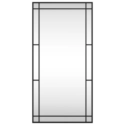 Fekete téglalap alakú vas fali tükör 50 x 100 cm
