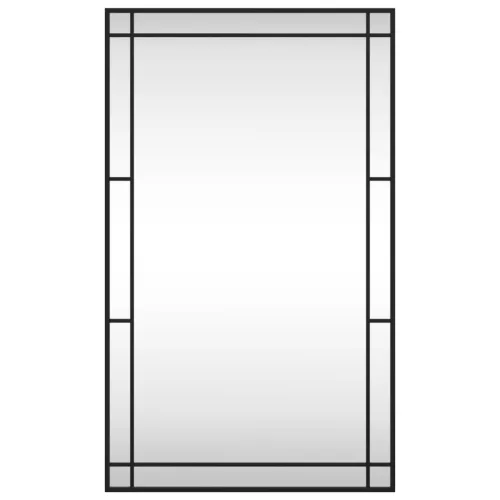 Fekete téglalap alakú vas fali tükör 60 x 100 cm