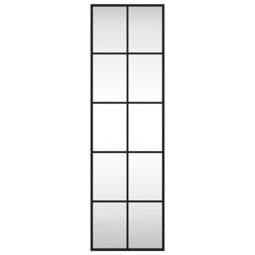 Fekete téglalap alakú vas fali tükör 30 x 100 cm