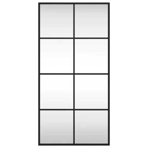 Fekete téglalap alakú vas fali tükör 40 x 80 cm