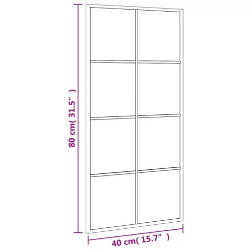 Fekete téglalap alakú vas fali tükör 40 x 80 cm