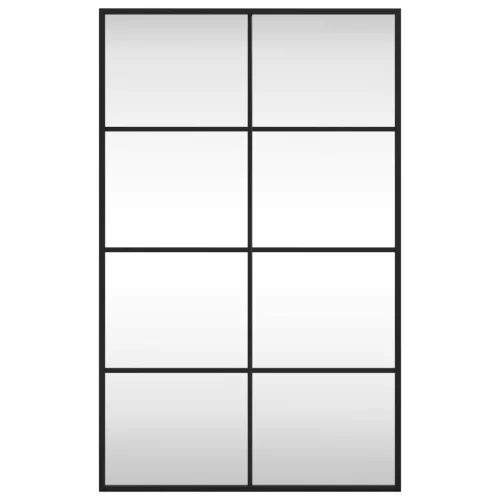 Fekete téglalap alakú vas fali tükör 50 x 80 cm