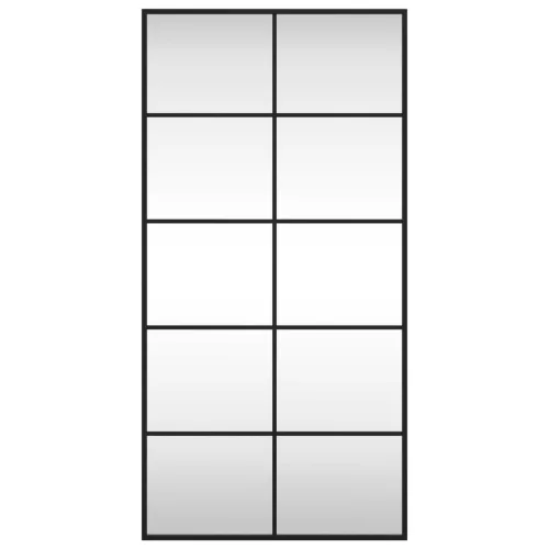 Fekete téglalap alakú vas fali tükör 50 x 100 cm
