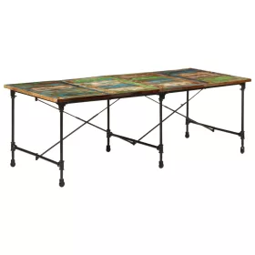   Tömör újrahasznosított fa étkezőasztal 220 x 90 x 77 cm