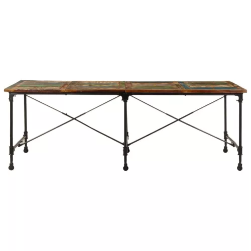 Tömör újrahasznosított fa étkezőasztal 220 x 90 x 77 cm