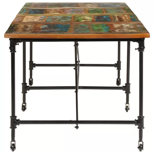 Tömör újrahasznosított fa étkezőasztal 220 x 90 x 77 cm