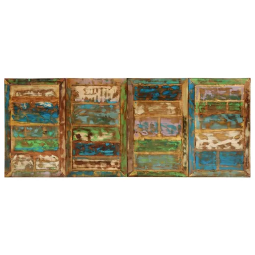 Tömör újrahasznosított fa étkezőasztal 220 x 90 x 77 cm
