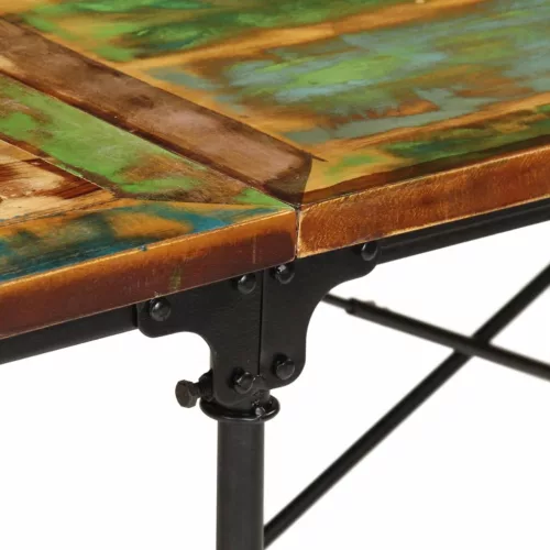 Tömör újrahasznosított fa étkezőasztal 220 x 90 x 77 cm