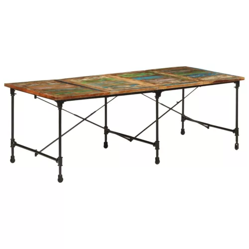 Tömör újrahasznosított fa étkezőasztal 220 x 90 x 77 cm