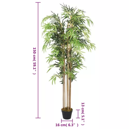 Zöld mű bambuszfa 1095 levéllel 150 cm