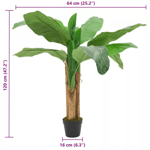 Zöld mű banánfa 9 levéllel 120 cm