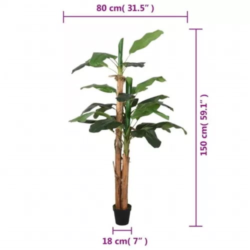 Zöld mű banánfa 18 levéllel 150 cm