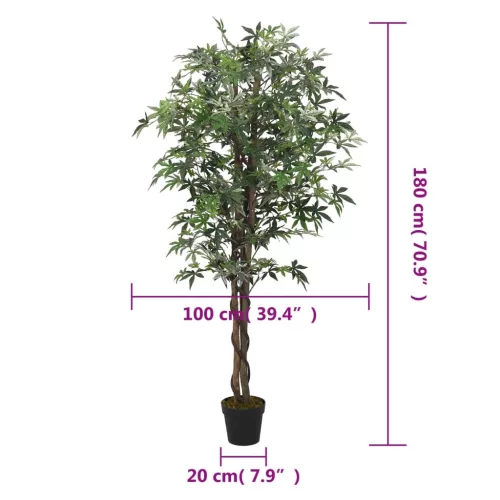 Zöld mű juharfa 672 levéllel 180 cm
