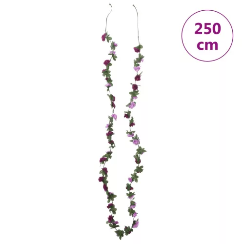 6 db tavaszi világoslila karácsonyi virágfüzér 250 cm