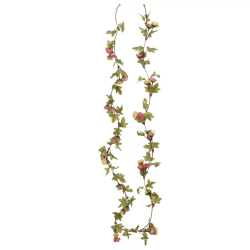 6 db rózsaszín karácsonyi virágfüzér 215 cm