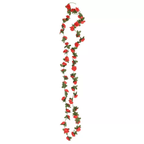 6 db piros karácsonyi virágfüzér 240 cm