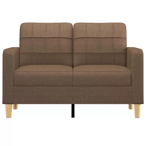 Kétszemélyes barna szövetkanapé 120 cm