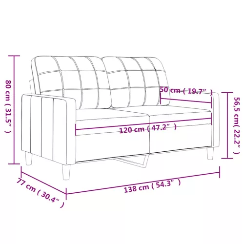 2 személyes világossárga szövet kanapé 120 cm