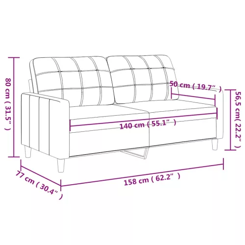 2 személyes világossárga szövet kanapé 140 cm