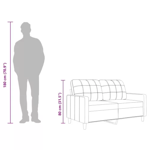 2 személyes világossárga szövet kanapé 140 cm
