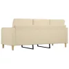 3 személyes krémszínű szövet kanapé 180 cm