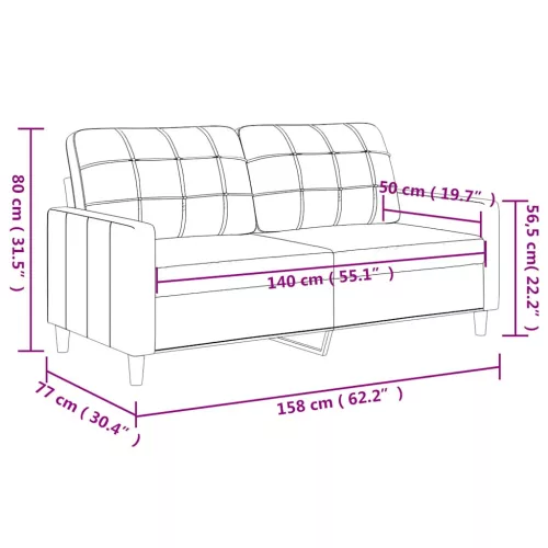 2 személyes cappuccino színű műbőr kanapé 140 cm