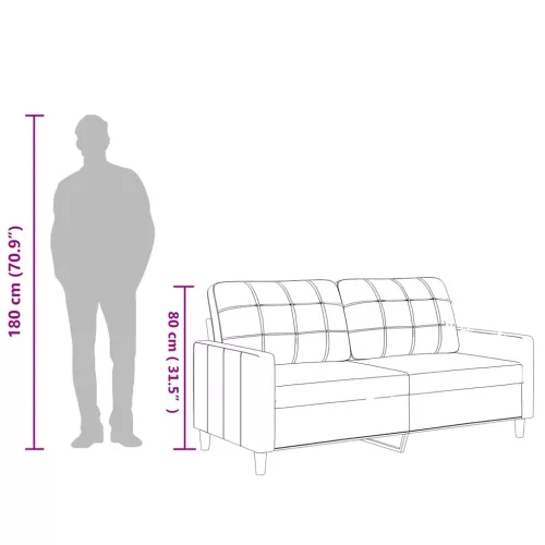 2 személyes cappuccino színű műbőr kanapé 140 cm