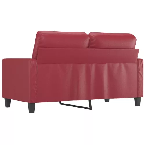 2 személyes bordó műbőr kanapé 120 cm
