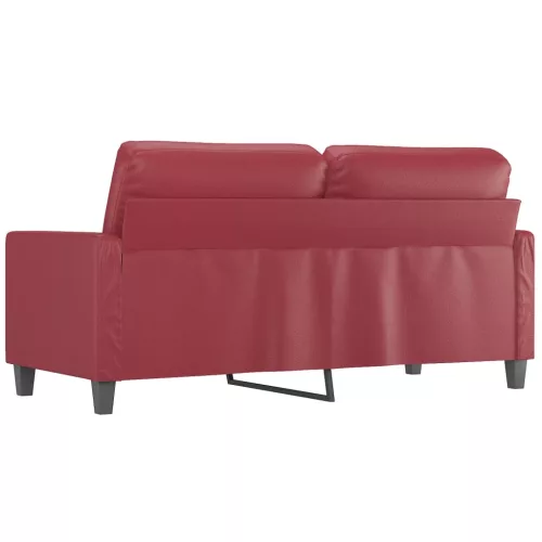 2 személyes bordó színű műbőr kanapé 140 cm