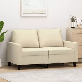 Kétszemélyes krémszínű szövetkanapé 120 cm