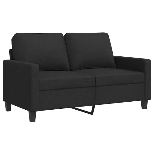 Kétszemélyes fekete szövetkanapé 120 cm