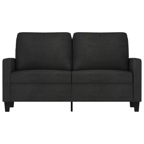 Kétszemélyes fekete szövetkanapé 120 cm
